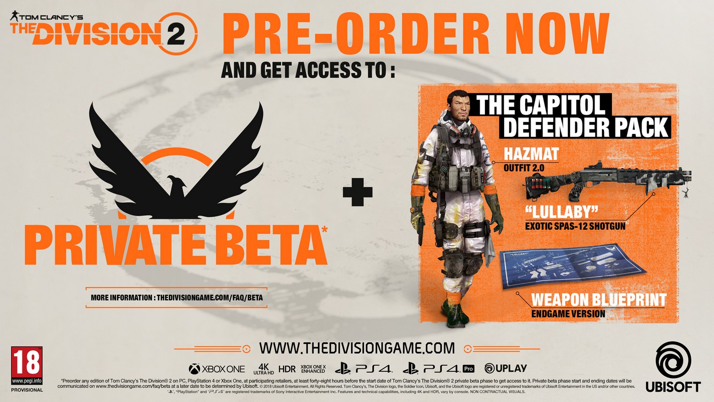 The Division 2 Pre-order offer