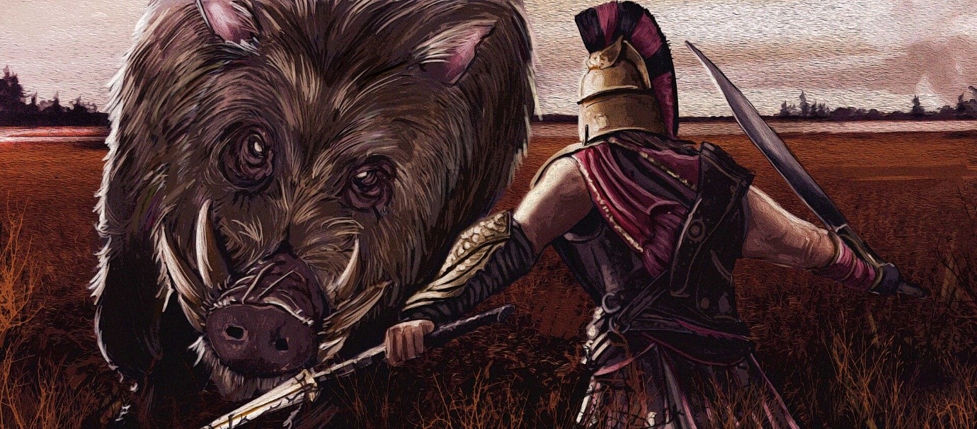 Misthios vs. boar by Danilo Hernandez